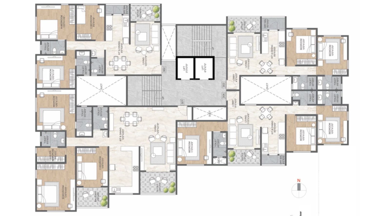 Ranjekar-Tirth-Typical-Floor-Plan-B-Wing